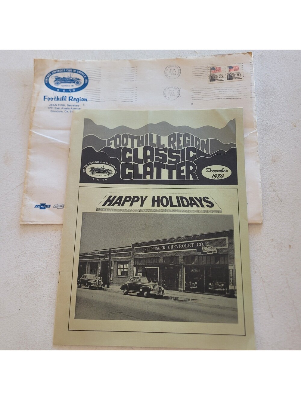 Vintage Chevrolet Club Foothill Region Classic Clatter Newsletter Dec 1984